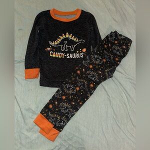 Candy-Saurus Kids Pajamas Set - Black and Orange